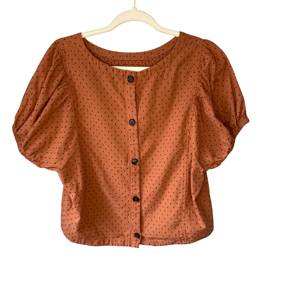 Madewell Jacquard Puff Sleeve Top Micro Cross Print Cotton
Cottagecore Size 14 - Picture 2 of 13